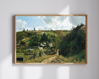 Camille Pissarro Classic Landscape | Jalais Hill, Pontoise | Restored & 300DPI | (Digital Product)