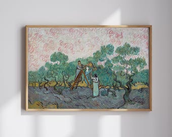 Van Gogh Classic Painting | Women Picking Olives | Restored & 300DPI | (Digital Product)