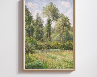 Camille Pissarro Classic Landscape | Poplars, Eragny | Restored & 300DPI | (Digital Product)