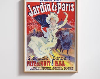 Vintage Paris Poster: Restored Antique French Poster Print (Digital File)