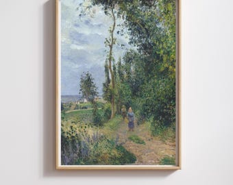 Camille Pissarro Classic Landscape | Côte des Grouettes, near Pontoise | Restored & 300DPI | (Digital Product)