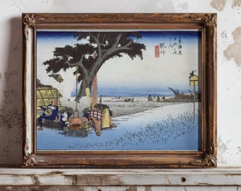 Japanese Rural Landscape Print | RIJKS Museum | Vintage Ukiyo-e Farm Scene | Restored | 300DPI (Digital Download)