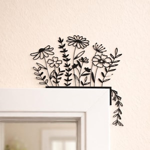 Türrahmen Dekoration Blumen 3D Druck | Frühlings Deko Wandkunst | Handgefertigte Türrahmendekoration | Blumenwandkunst für Wohnzimmer