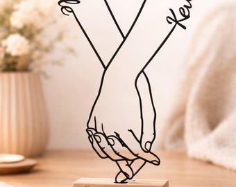 Personalized Couple Gift | Line Art Display with Heart & Names | 3D Decoration for Partners for Anniversary, Valentine's Day or Wedding