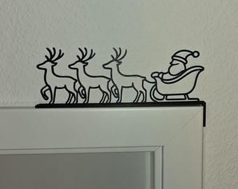 Christmas Door Frame Decoration – Sleigh with Reindeer – Minimalist Christmas Decoration – Winter Door Frame Display – Advent Decoration Gift Idea
