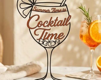Cocktail Decoration Display Stand "Cocktail Time" | Summer Garden Decor | 3D Printed Bar Decoration | Home Bar Kitchen Accessory | Summer Vibes Gift