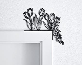 Door Frame Decoration Flowers Tulips 3D Print | Spring Decor Wall Art | Handmade Door Frame Decoration | Floral Wall Art for Living Room