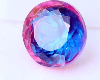 Natural Pitambari Sapphire 13Ct Diamond Cut Loose Gemstone Certified Ceylon Bi Color Sri Lanka Sapphire for Ring Pendant Gift