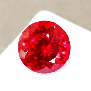 Red Ruby 35CT Unheated Untreated Loose Stone Burmese Ruby Faceted Stone AAA Round Cut Ruby Faceted Certified Ruby Gemstone Ring Size Ruby