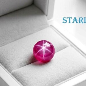 Rubí estrella natural rojo rosa de 6,20 quilates, talla redonda, procedente de Birmania (Myanmar). Piedra preciosa suelta para la fabricación de anillos, colgantes y joyas.