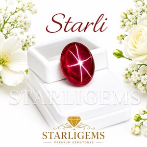 Amazing Quality Cabochon Star Ruby Gemstone Loose Mined Star Ruby Oval Cut 10ct Certified Ruby Ring Size Pendant Size Bracelet Size Jewelry