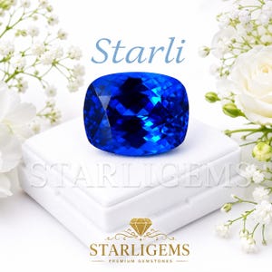 Königsblauer Saphir in Edelsteinqualität, loser Kissenschliff, 12 ct, echter facettierter Kaschmir-Saphir, zertifizierter Saphir, beste Steinqualität, Schmuckstück
