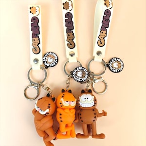 Cute Cartoon Cat Keychain, Creative Pendant, Funny Expression, Unisex Couple Gift, Car Key Chain, Perfect Gift for Students and Friends