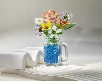 Glass Birth Month Flower, Hand Blown Eternal Bloom Keepsake, Hand Blown Spring Flower, Unique Birthday Gift for Her