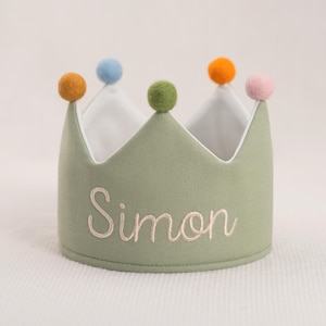 Handmade Linen Birthday Crown for Baby & Kids | Personalized Kids' Birthday Gift