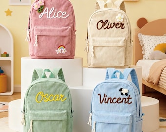 Zaino ricamato personalizzato per bambini, zaino scolastico personalizzato per bambini piccoli, zaino prescolare, regalo di compleanno per bambini, regalo di Natale per bambini