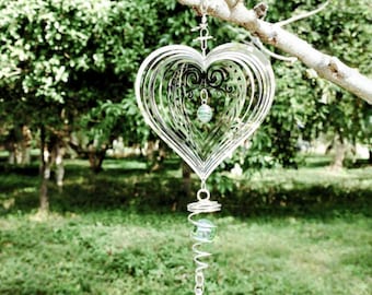 Carrillón de viento cinético mandala bohemio, decoración colgante giratoria, regalo de Navidad para ella, para jardín o dormitorio