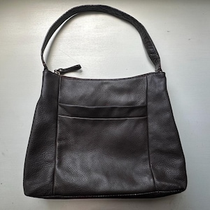 Vintage 00s &#39;Kate Spade New York&#39; Chocolate Brown Leather Shoulder Bag