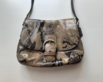Vintage 90s 'Coach' Faux Snakeskin Crossbody Bag