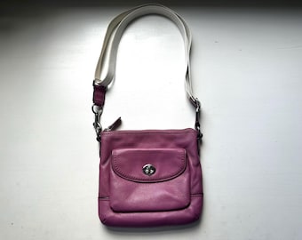 Vintage 00s 'Coach' Purple Magenta Leather Swingpack Crossbody Bag