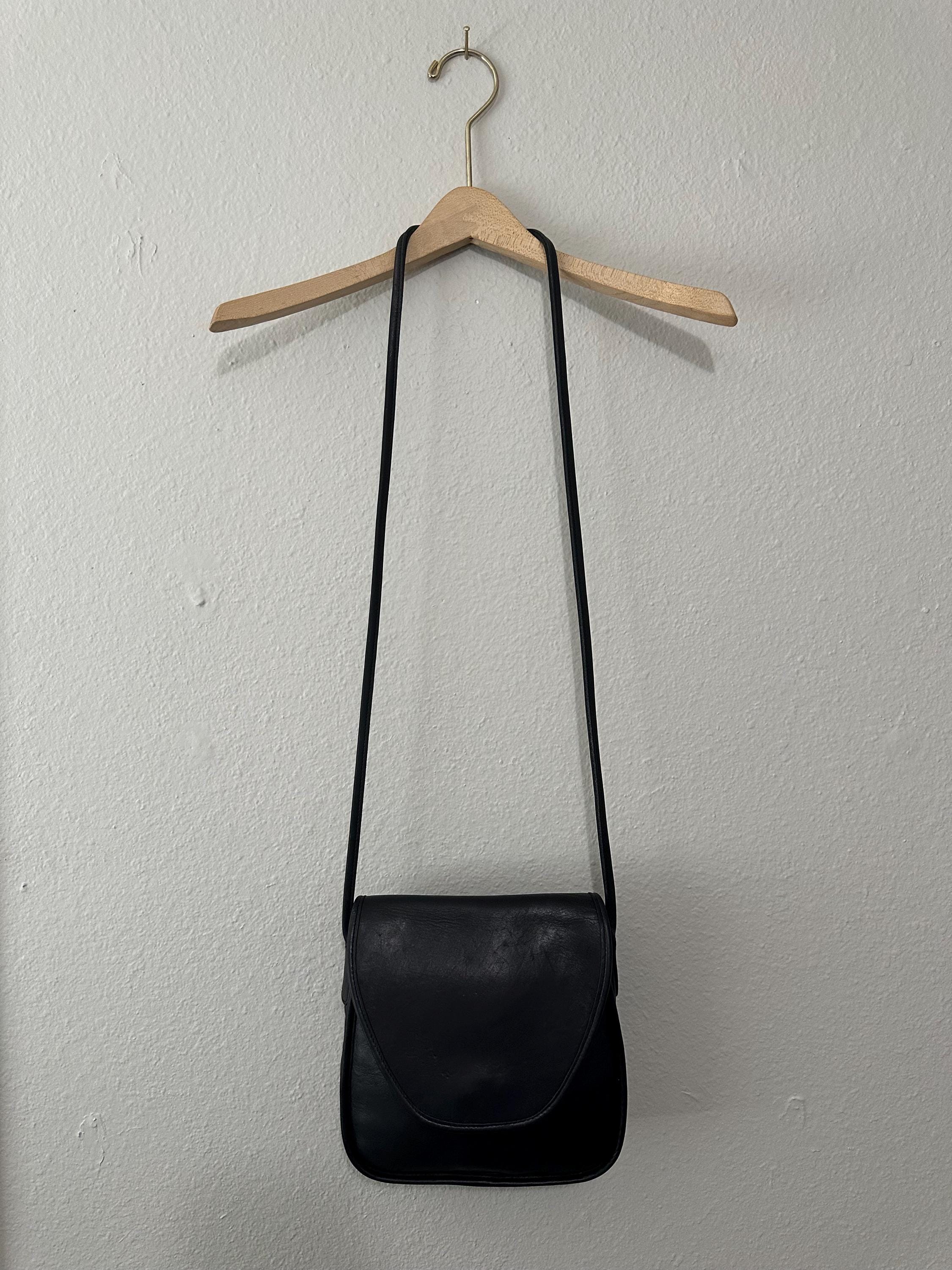 Vintage 90s 'coach' Black Leather Lindsay Crossbody Bag - Etsy