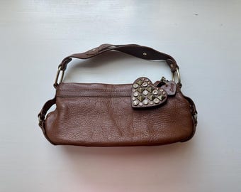 Vintage 00s 'Juicy Couture' Brown Leather Shoulder Bag