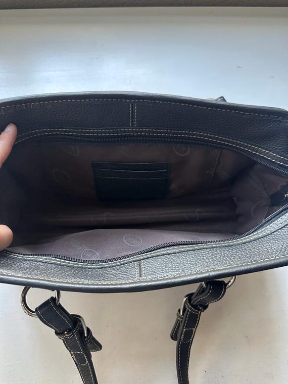 Vintage 00s 'Ameri Leather' Black Leather Shoulde… - image 7