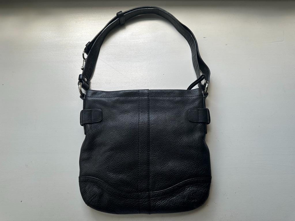 00s coach archive leather bag s1 黒 コーチ Vintage 00s 'coach' F19722 Black Pebbled Leather Chain Shoulder