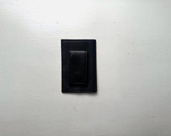 Vintage 90s Brown Leather Money Clip Wallet