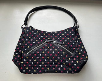 Vintage 00s 'Vera Bradley' Black Polka Dot Shoulder Bag