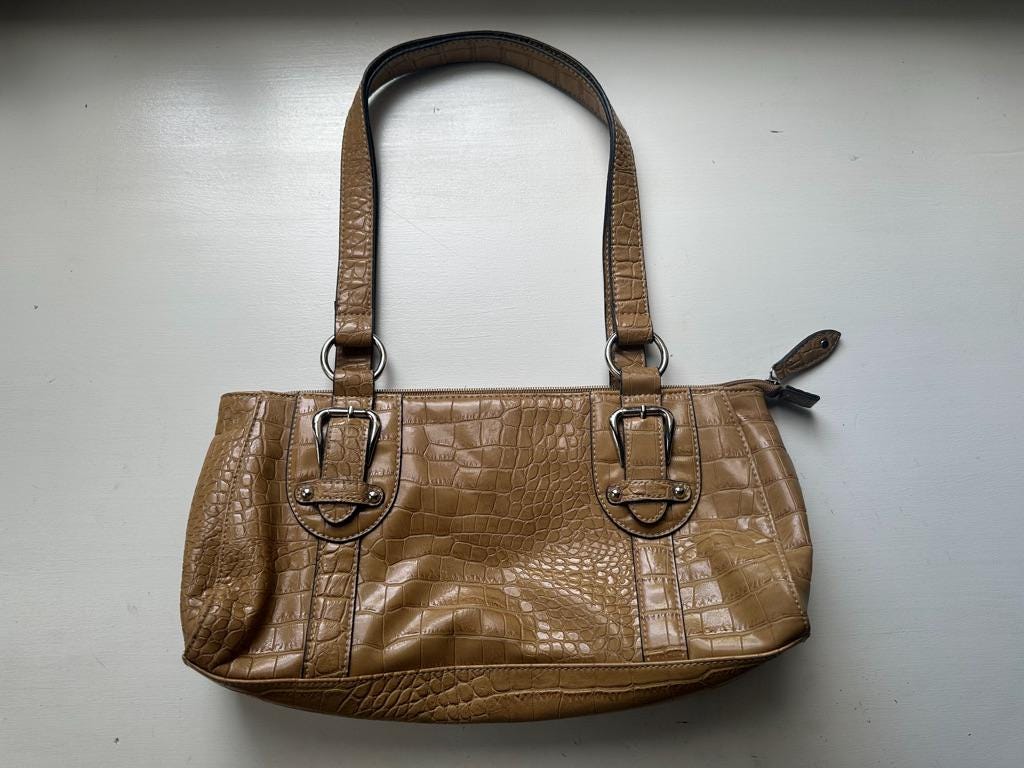 Sac Bandoulière Baguette Noir Croft & Barrow - Format Moyen, En Nylon, Occasion