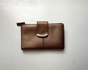 Vintage 90s 'Kenneth Cole Reaction' Sparkly Copper Faux Leather Wallet