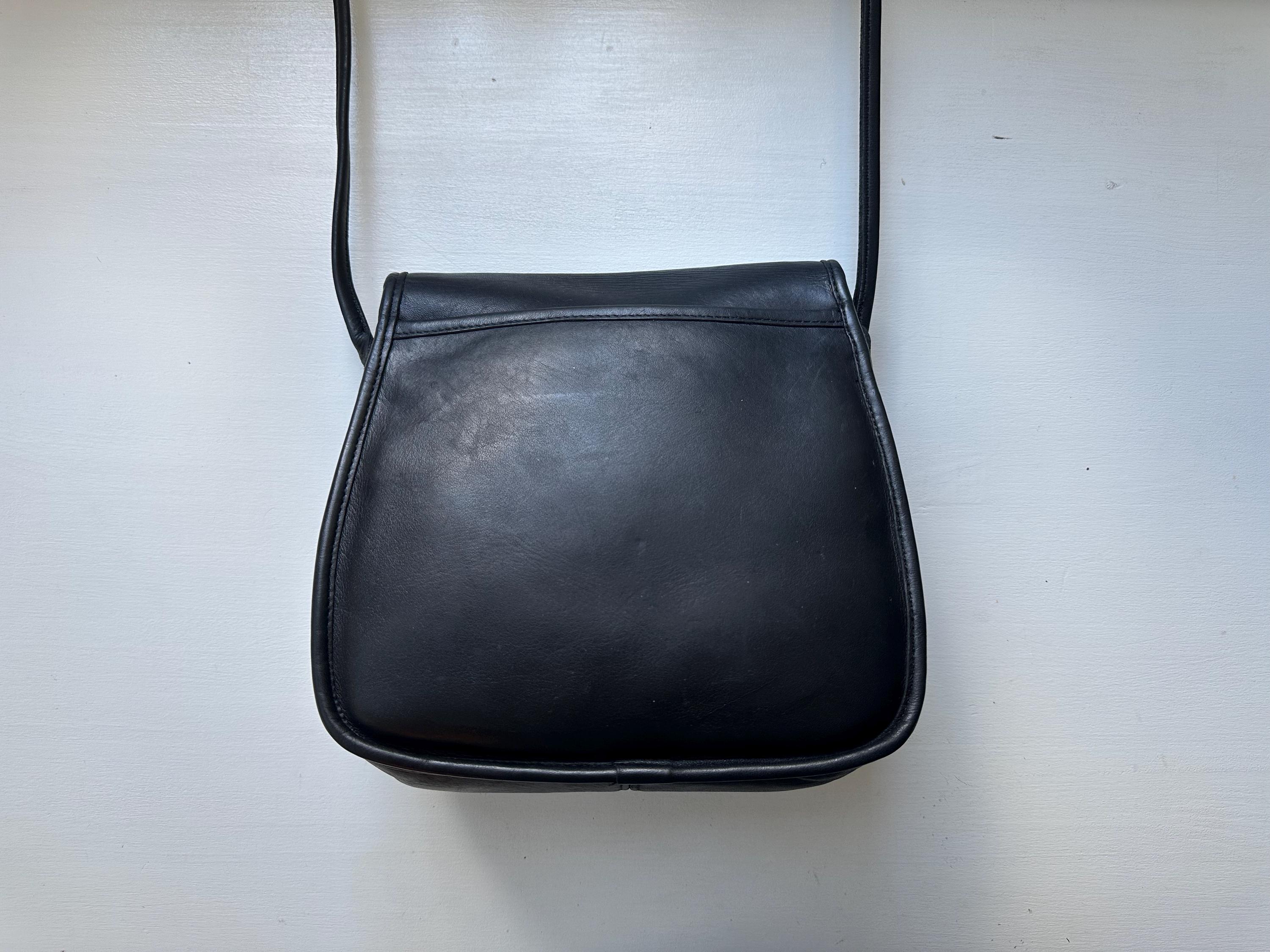 希少　コーチ　90s COACH Lindsay Bag USA ネイビー Vintage 90s 'coach' Black Leather Lindsay Crossbody Bag - Etsy