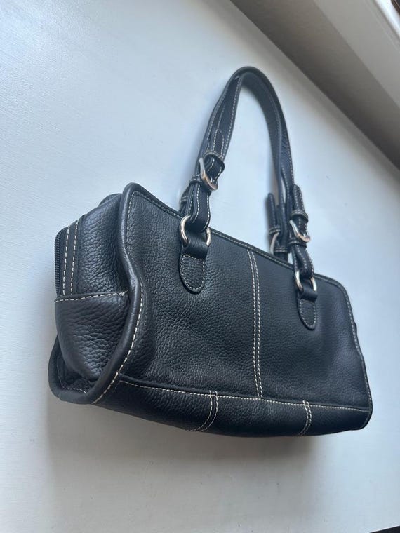 Vintage 00s 'Ameri Leather' Black Leather Shoulde… - image 2