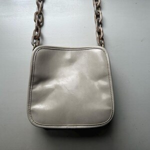 Vintage 00s 'Anthropologie' Parchment Cream Faux Leather Crossbody Bag image 6