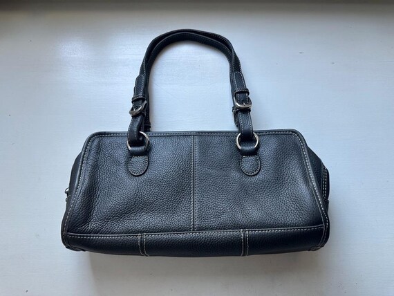 Vintage 00s 'Ameri Leather' Black Leather Shoulde… - image 8