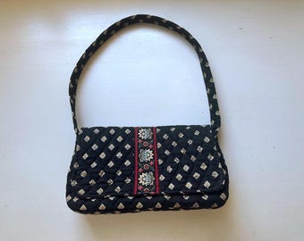 Vintage 90s 'Vera Bradley' RETIRED Classic Black Print Shoulder Bag