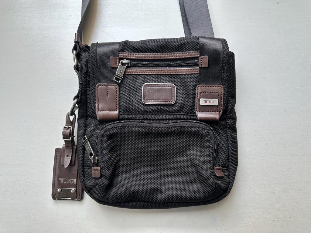 Vintage 00s 'tumi' Alpha Bravo Barstow Black Nylon and Brown