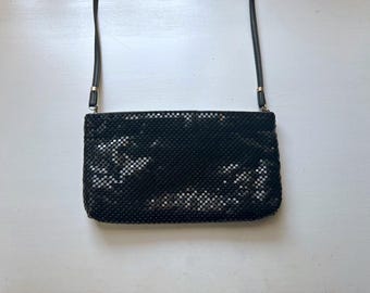 Vintage Whiting & Davis/ Black Metal Mesh Shoulder Bag - Etsy