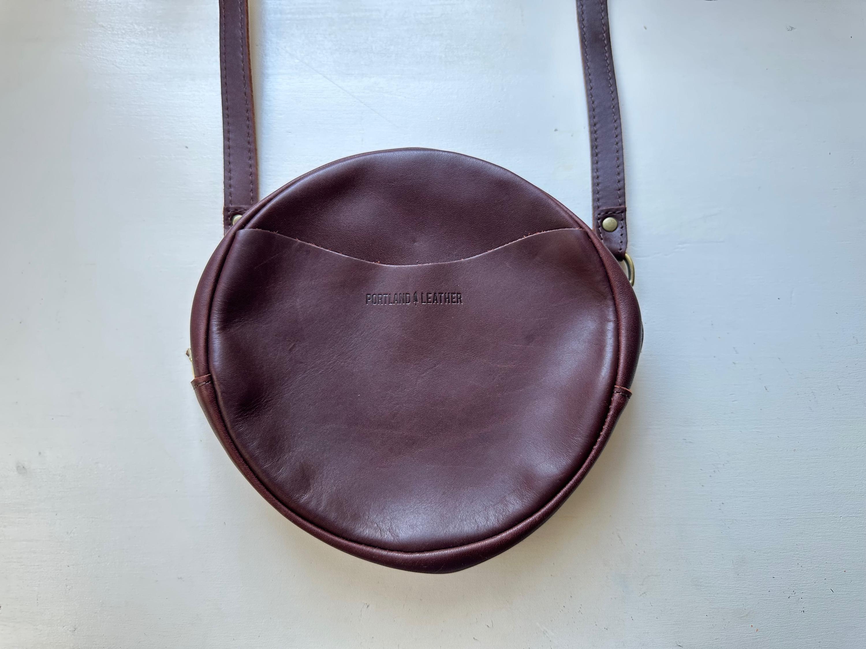 Portland Leather Goods Round Leather Handbag Vintage 00s 