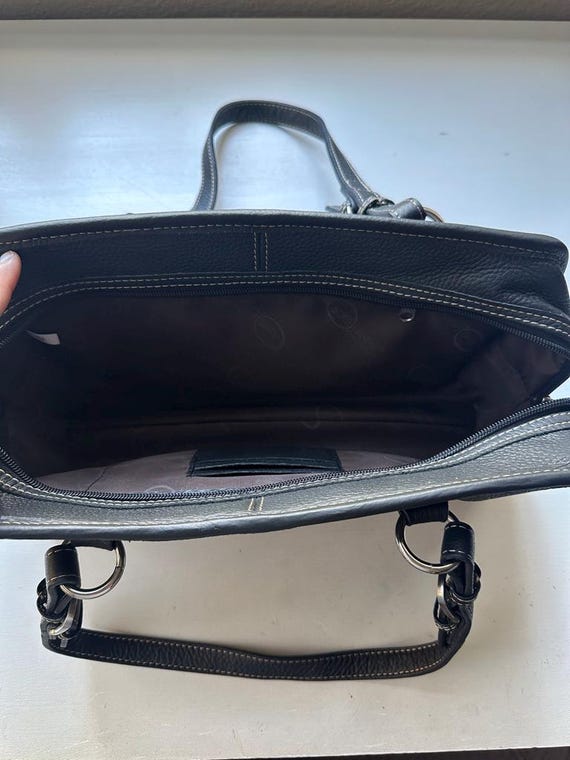 Vintage 00s 'Ameri Leather' Black Leather Shoulde… - image 6