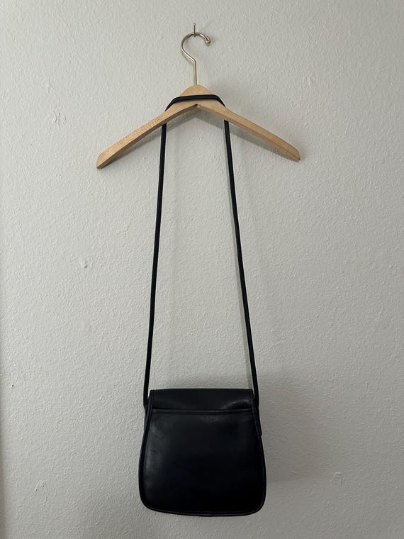 Vintage 90s 'coach' Black Leather Lindsay Crossbody Bag - Etsy