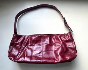 Vintage 00s 'Hobo' Cherry Red Leather Shoulder Bag
