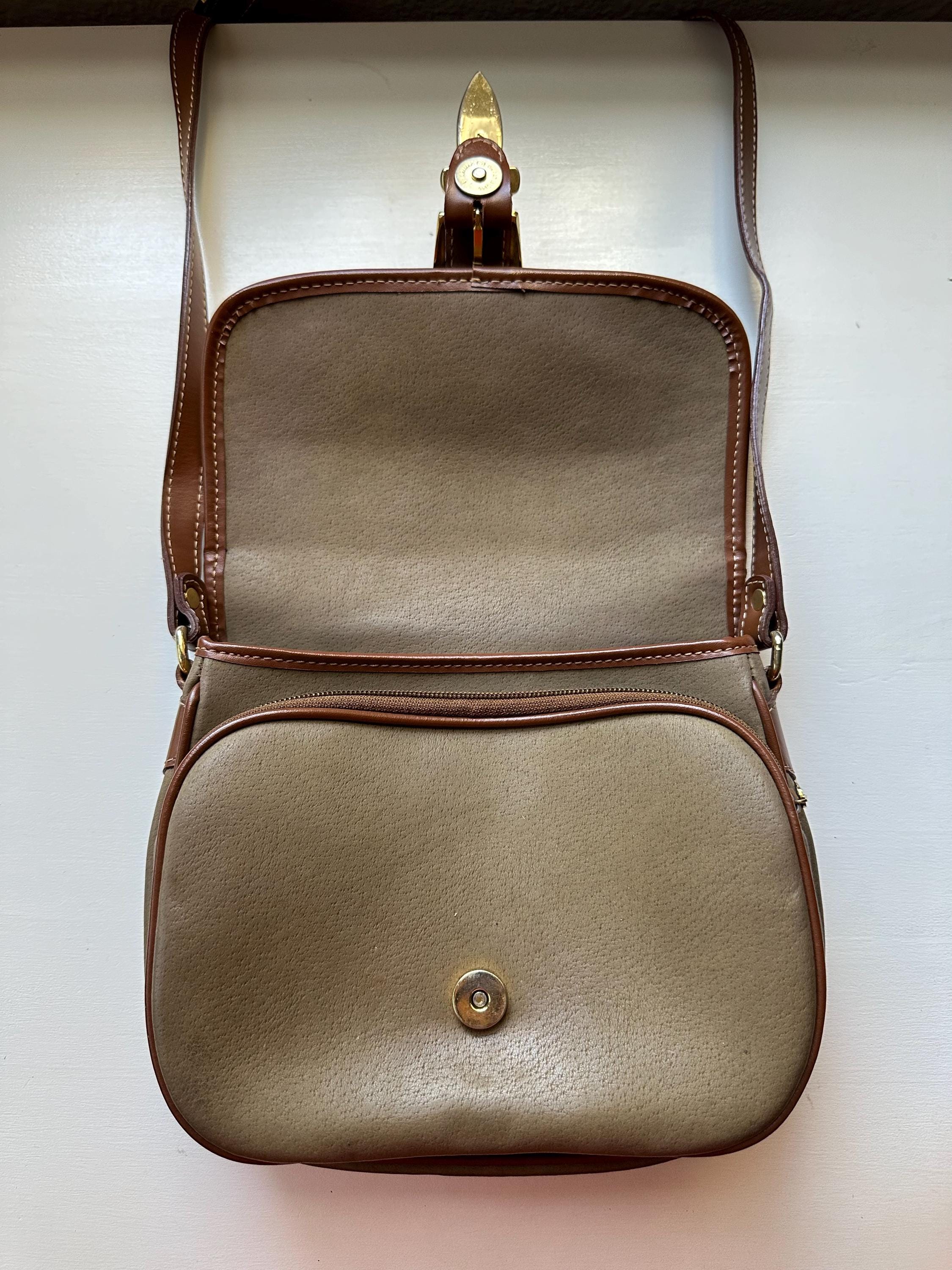 Vintage 80s 'charles Hubert' Taupe and Brown Faux Leather