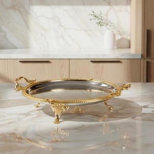 Luxury Serving Tray With Handles Elegant Tea Coffee Hosting Tray For Special Occasions Vintage Style