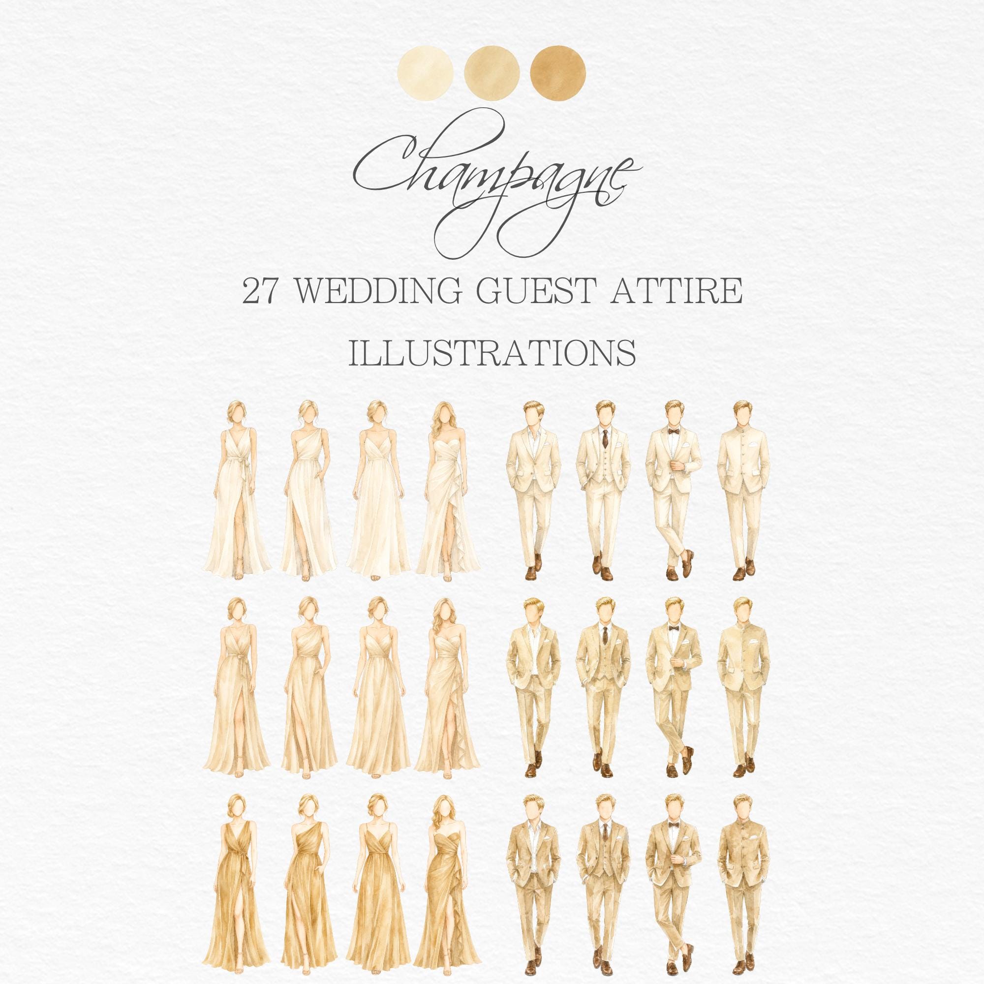 Wedding Dress Code Illustration - Etsy