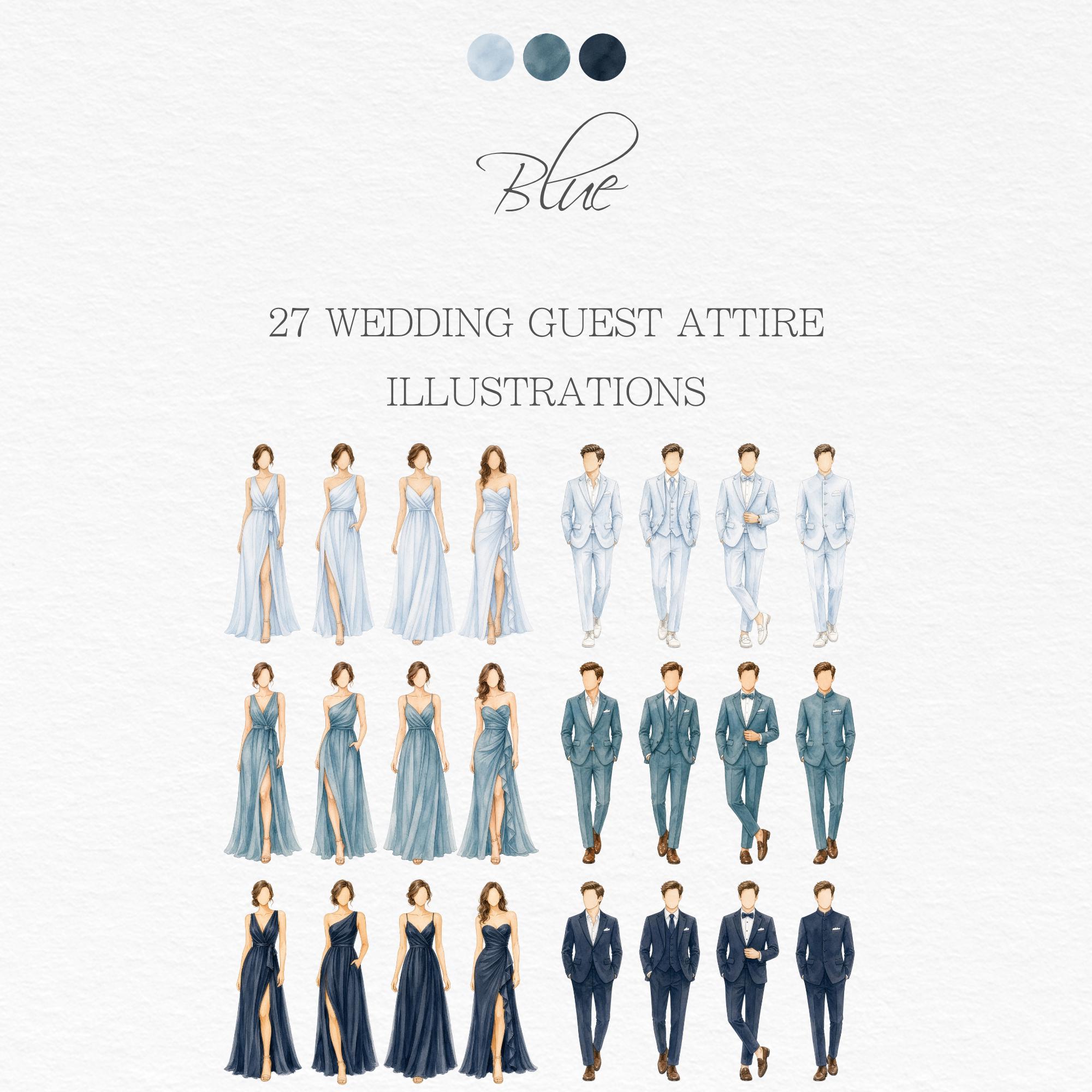 blue dress code Wedding Dusty Formal