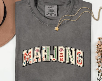 Mahjong Shirt, Gift for Mahjong Lover, Mahjong Social Club, Mahjong Tee Gift, Bold Font Mahjong Shirt, Game Night Gift, Girls Night T Shirt