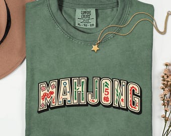 Mahjong Shirt, Gift for Mahjong Lover, Mahjong Social Club, Mahjong Tee Gift, Bold Font Mahjong Shirt, Game Night Gift, Girls Night T Shirt