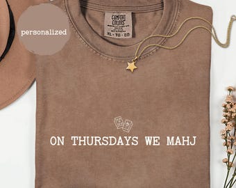Custom Mahjong Shirt, Gift for Mahjong Lover, Mahjong Social Club, Mahjong Tee Gift, Bold Font Mahjong Shirt, Game Night Gift, Girls Night